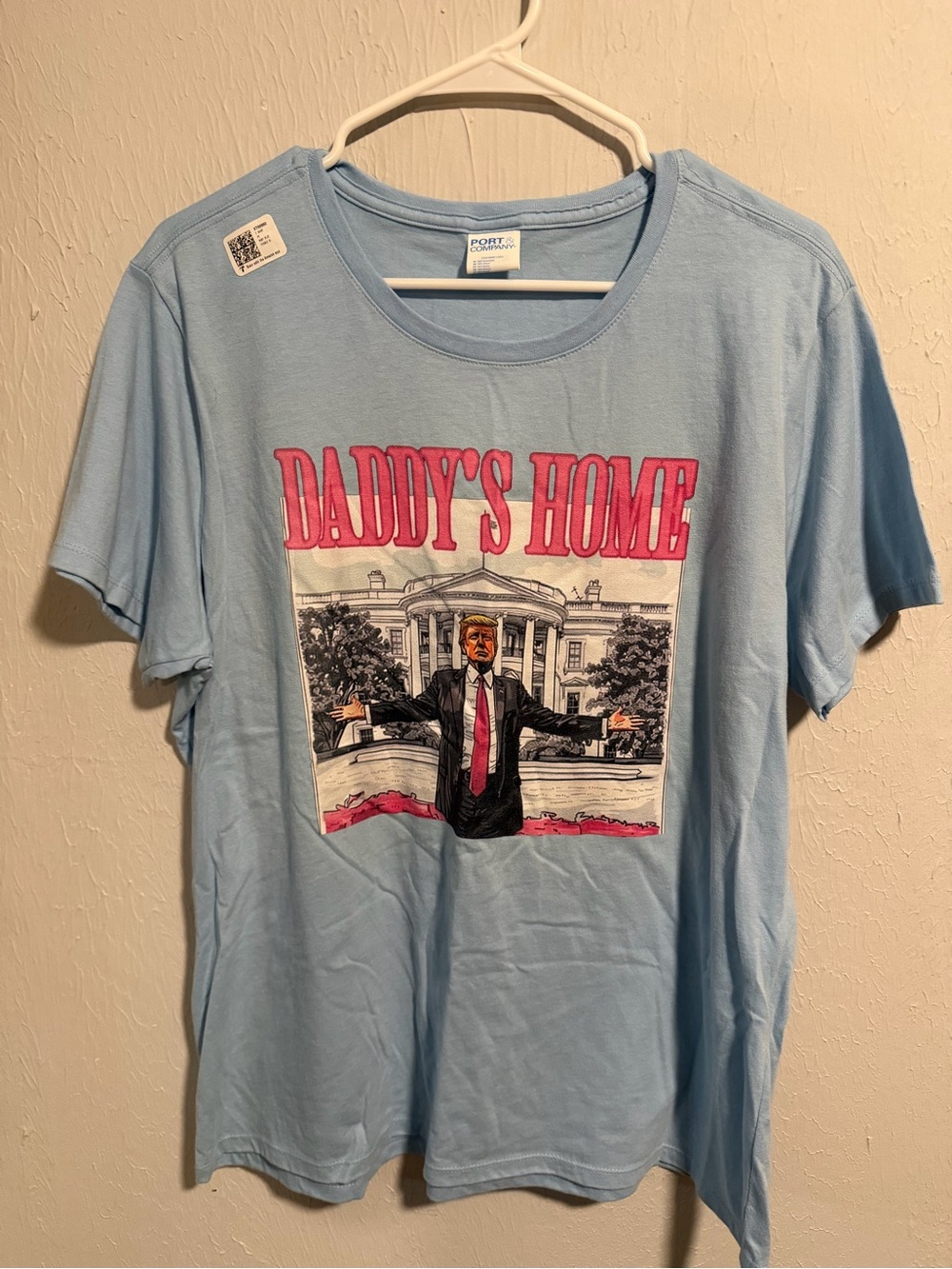 Daddy’s Home Donald Trump Graphic T-Shirt Baby Blue Women’s XL